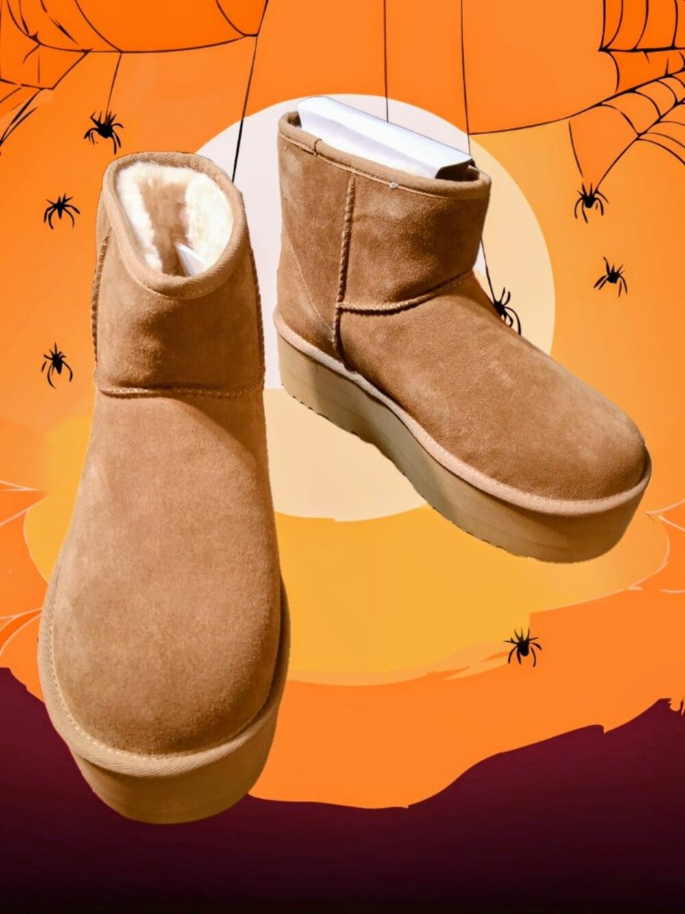 UGG Women's Classic Mini Platform Chestnut Boots 1134991 Size 10